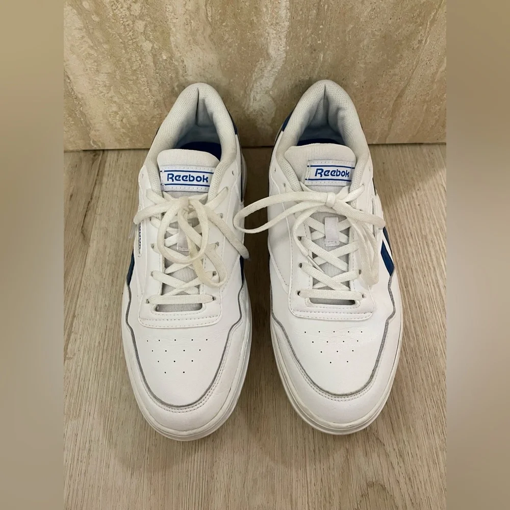 Reebok White and Blue Classic Sneakers - Picture 2 of 9